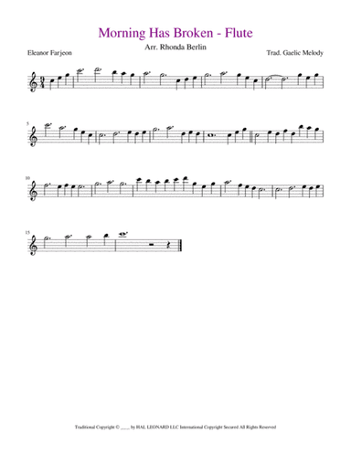 Morning Has Broken (arr. Rhonda Berlin)