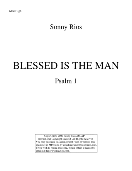 BLESSED IS THE MAN