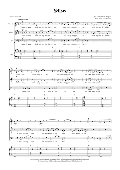Yellow (arr. Tom Drummond)