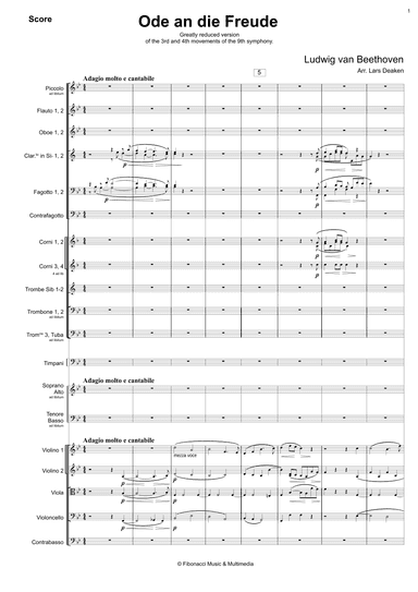 Ode an die Freude - Orchestral Score & Parts (arr. Lars Deaken)