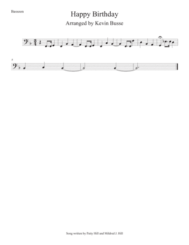 Happy Birthday - Bassoon (arr. Kevin Busse)