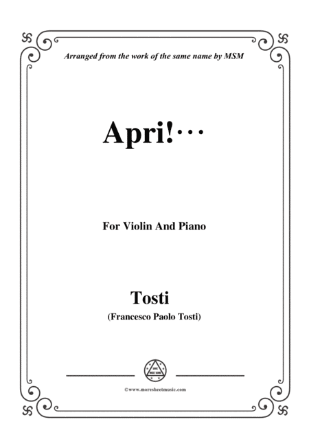 Tosti-Apri!, for Violin and Piano (arr. MSM)