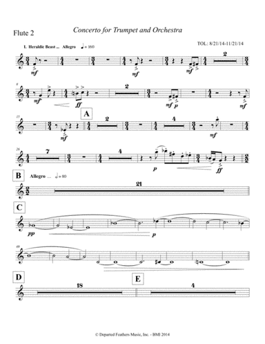 Concerto for Trumpet and Orchestra (2011) Flute part 2