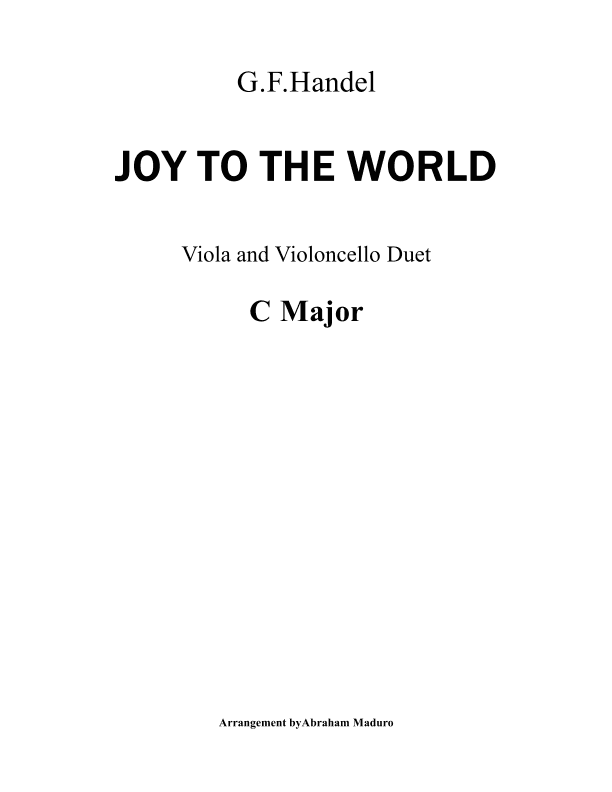 Joy To The World Viola and Cello Duet (arr. Abraham Maduro)
