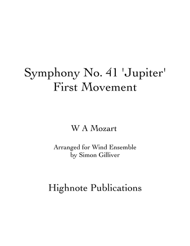 Symphony No. 41 'Jupiter' First Movement (arr. Simon Gilliver)