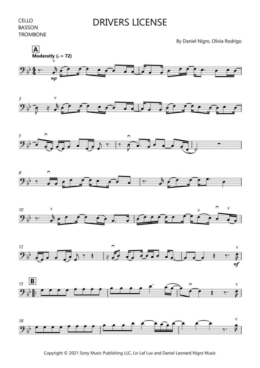 Drivers License (arr. Douglas Wattson)