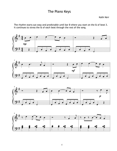Piano solo late beginner - The Piano Keys