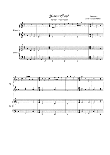Zither carol. Piano 4 hands (arr. Ester Alessandrini)