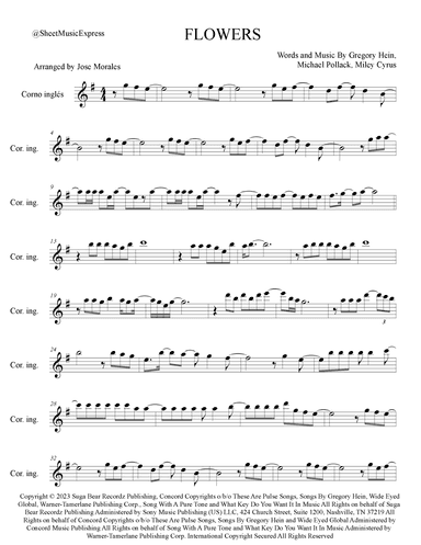 Flowers (arr. Sheet Music Express)