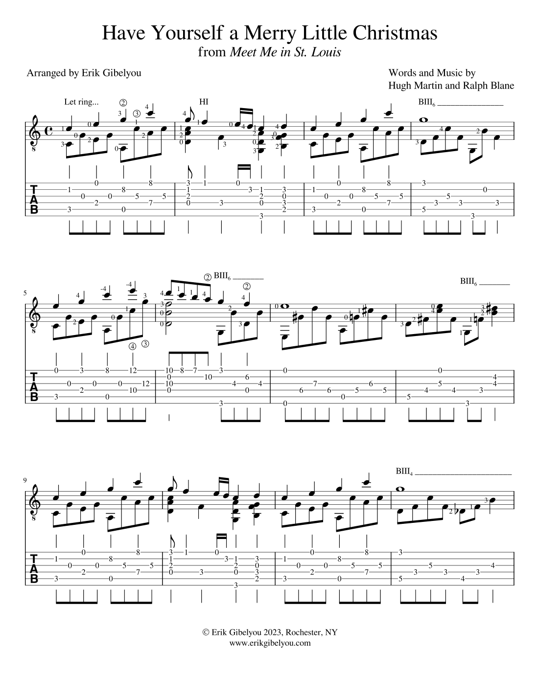Have Yourself A Merry Little Christmas (arr. Erik Gibelyou)