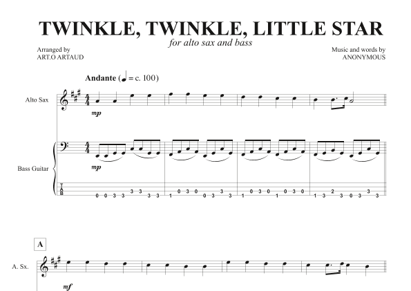 Twinkle Twinkle Little Star (arr. Art.o Artaud)