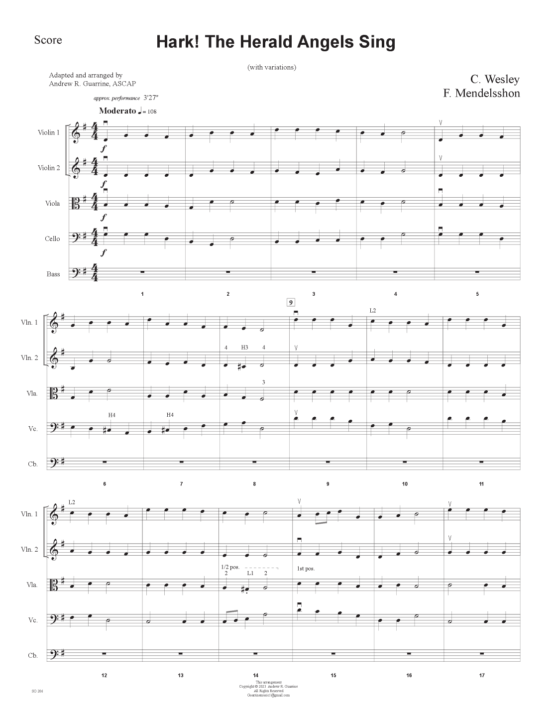 Hark! The Herald Angels Sing (arr. Andrew R. Guarrine)