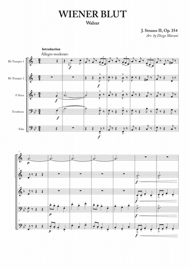 Wiener Blut for Brass Quintet (arr. Diego Marani)