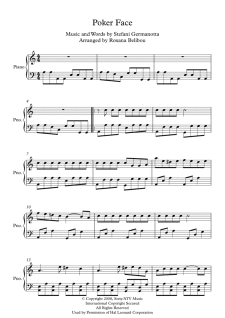 Poker Face (arr. Roxana Belibou)