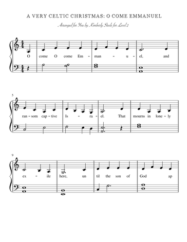 A Very Celtic Christmas Level 2: O Come Emmanuel (arr. Kimberly Steele)