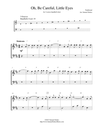 Oh, Be Careful, Little Eyes - for 3-octave handbell choir (arr. Samuel Stokes)