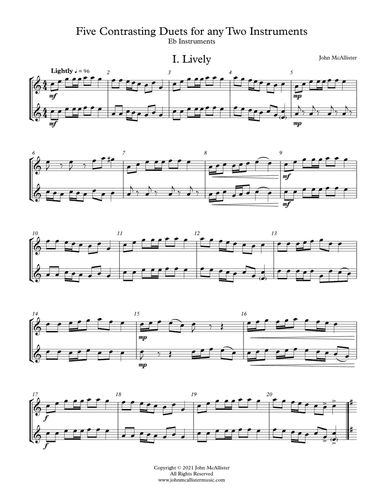 5 Duets For Any Two Band Instruments - Volume 2 - Eb Transposition