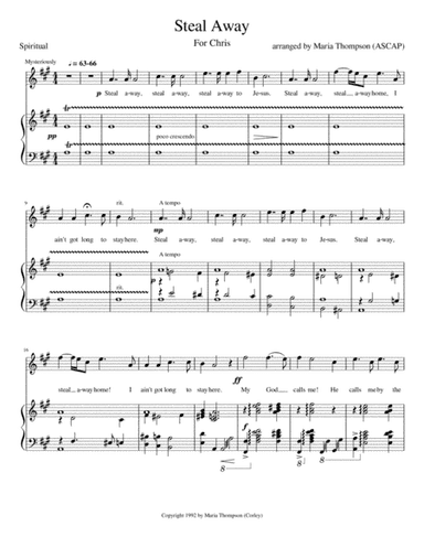 Steal Away (high key) (arr. Maria Thompson Corley)