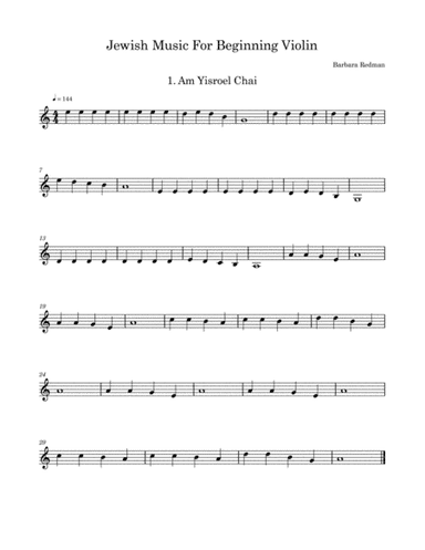 Jewish Music For Beginning Violin