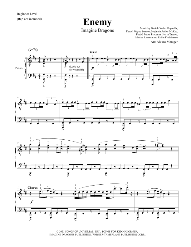 Enemy (arr. Alvaro Metzger)