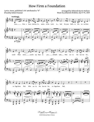 How Firm a Foundation / Brahms "Sonntag" (Low Voice) (arr. Deborah Burris Neilson)