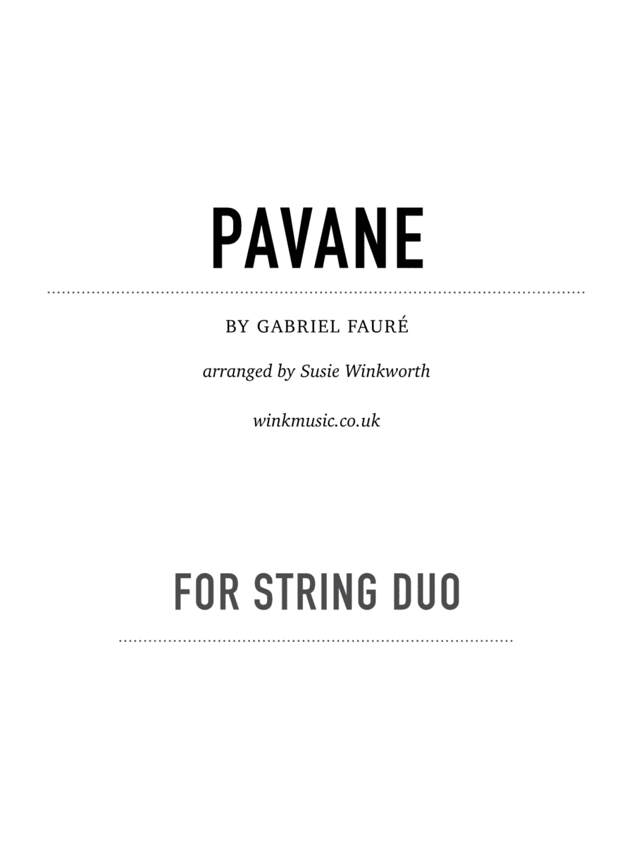 Pavane (arr. Susie Winkworth winkmusic.co.uk)