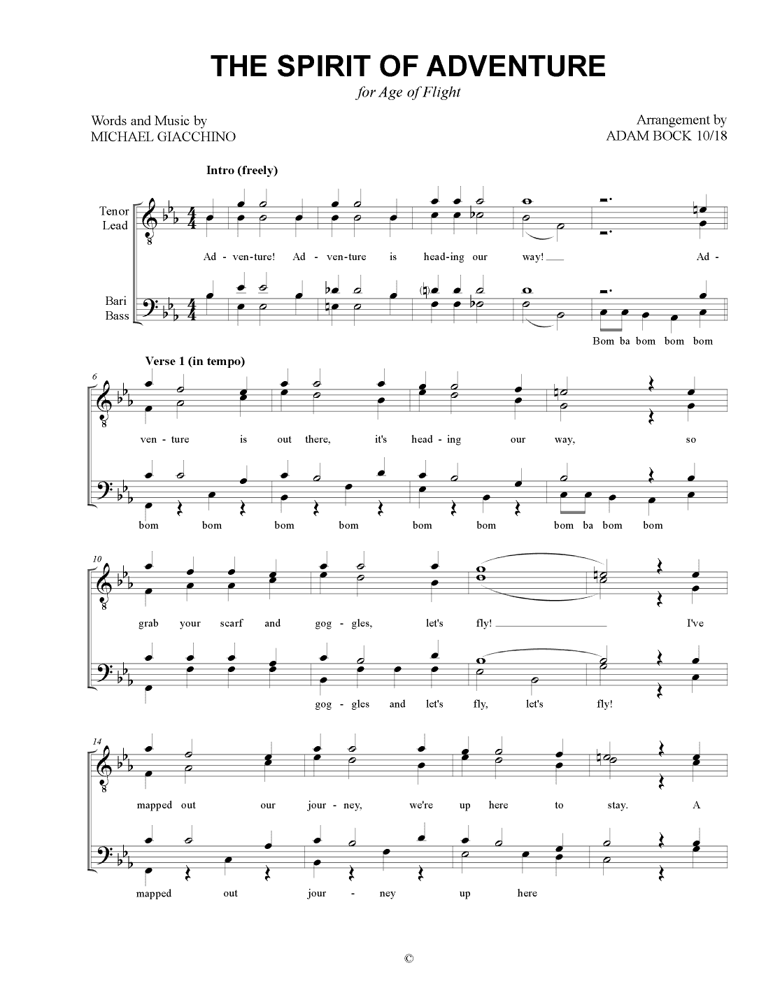 The Spirit Of Adventure (arr. Adam Bock)