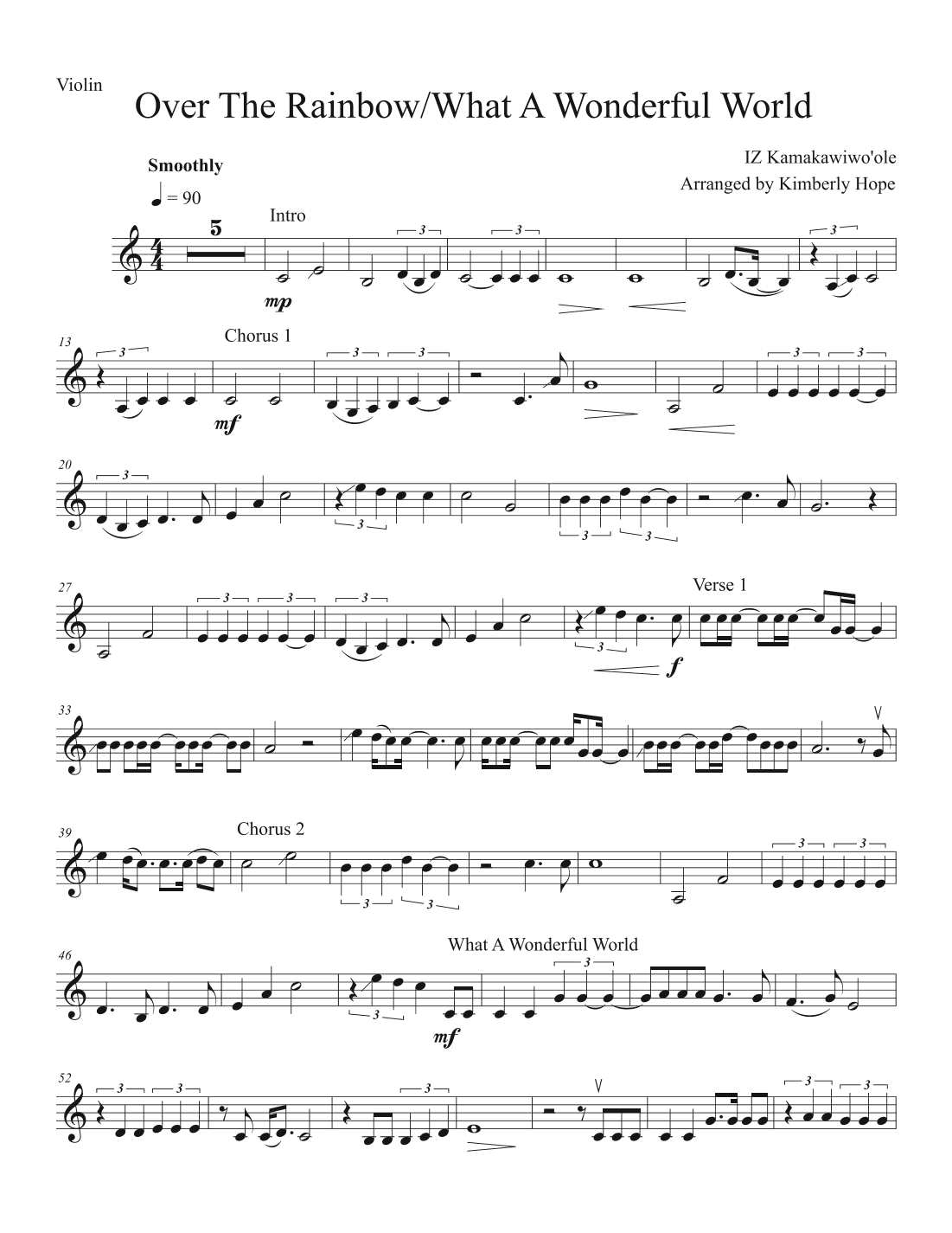 Over The Rainbow / What A Wonderful World (arr. Kimberly Hope)