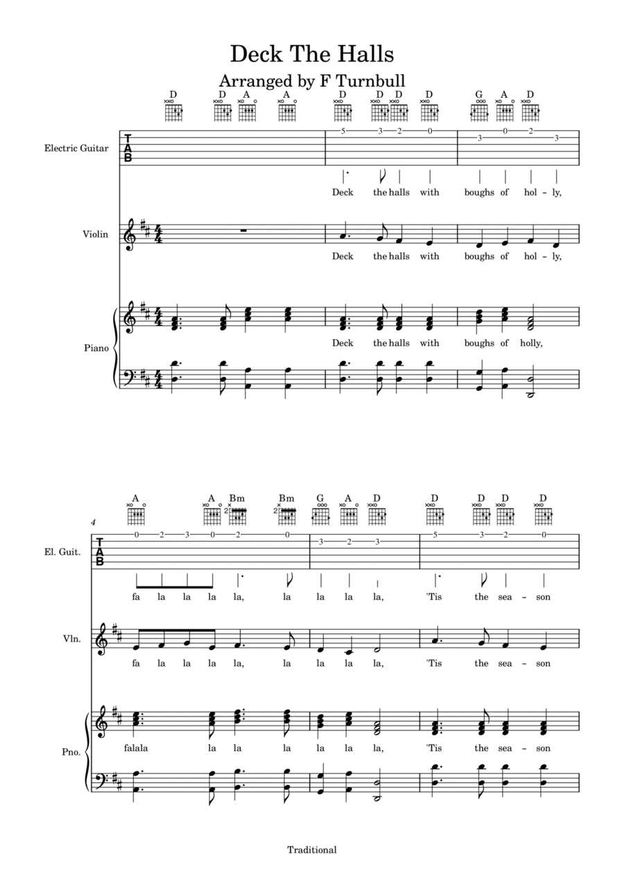 Deck The Halls (arr. F Turnbull)