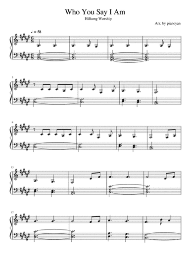 Who You Say I Am (arr. pianoyan)