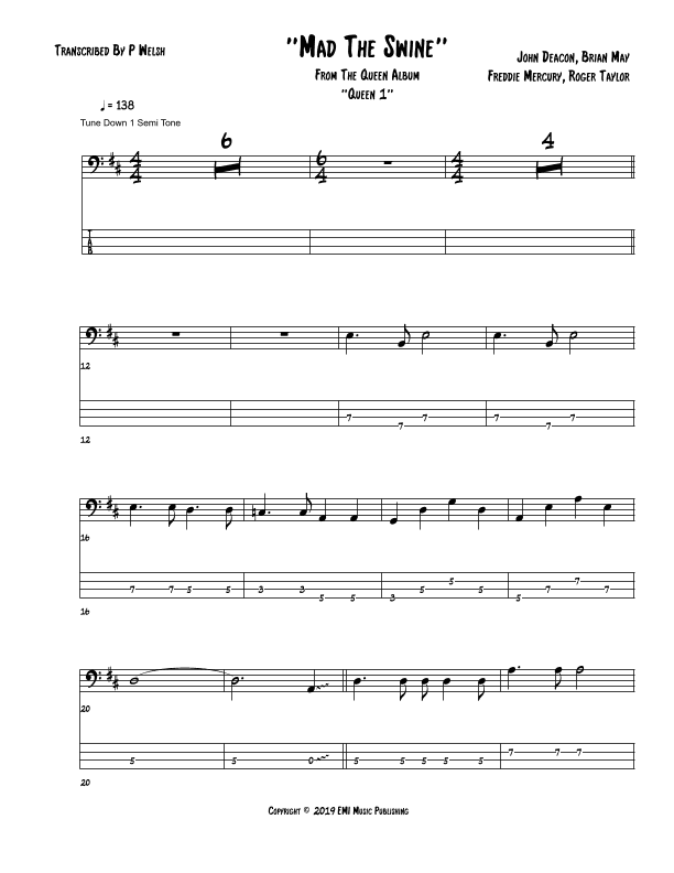 Mad The Swine (arr. P Welsh)