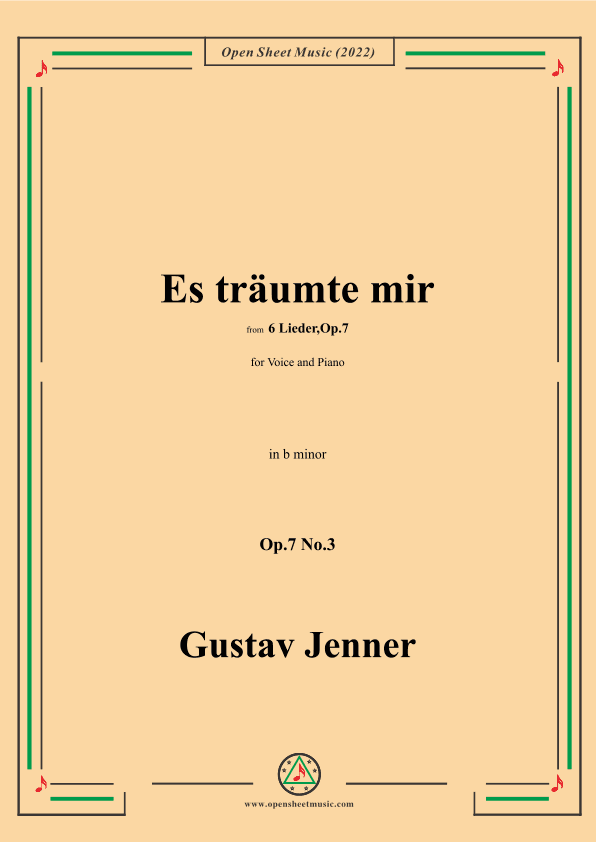 Jenner-Es träumte mir,in b minor,Op.7 No.3 (arr. OSM Press)