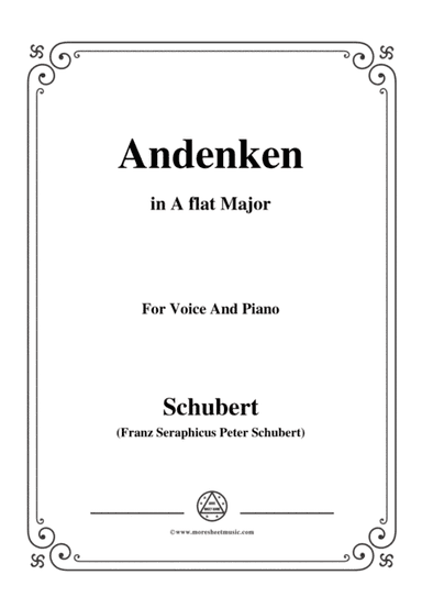 Schubert-Andenken,in A flat Major,for Voice&Piano (arr. MSM)