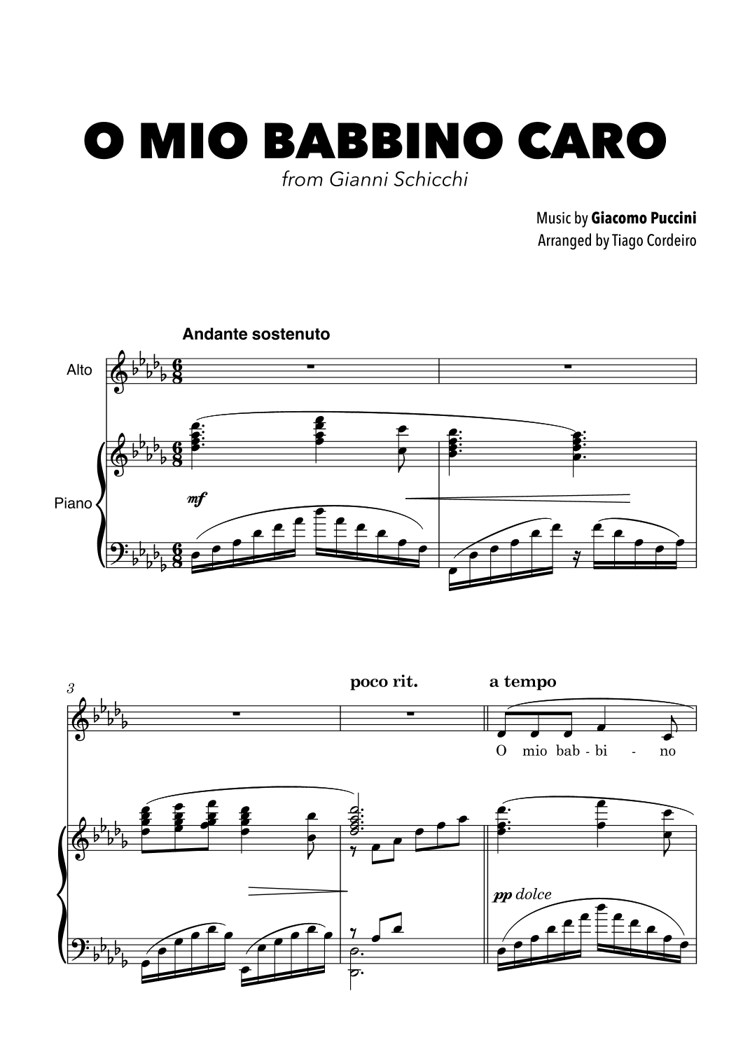 O Mio Babbino Caro (arr. Tiago Cordeiro)