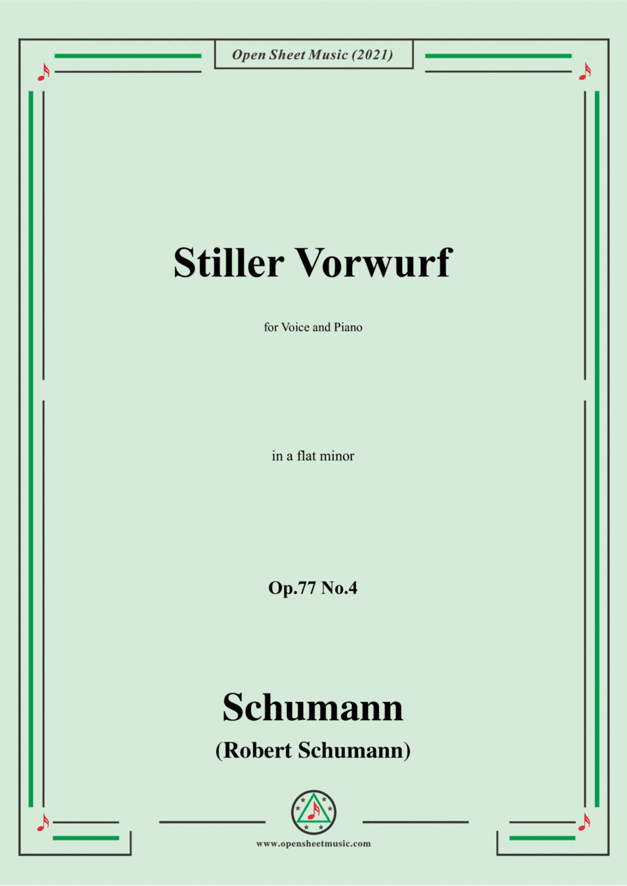 Schumann-Stiller Vorwurf,Op.77 No.4,in a flat minor (arr. Open Cloud)
