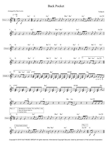 Back Pocket (arr. Ben Lewis)