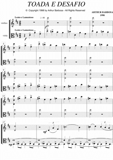 Toada e Desafio (Brazilian Folk) duet version