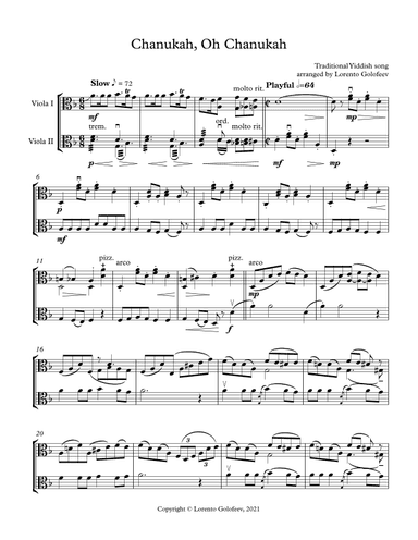 Chanukah, Oh Chanukah (arr. Lorento Golofeev)