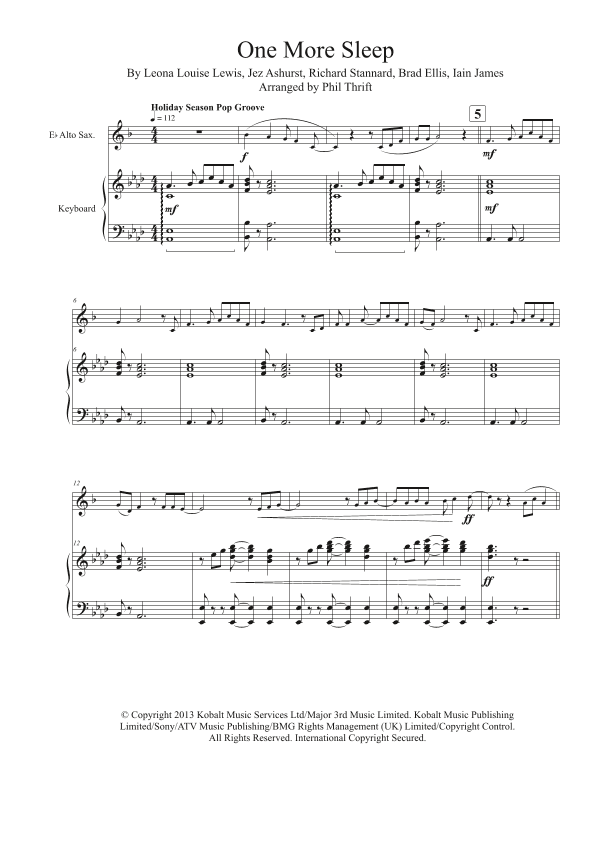 One More Sleep (arr. Phil Thrift)