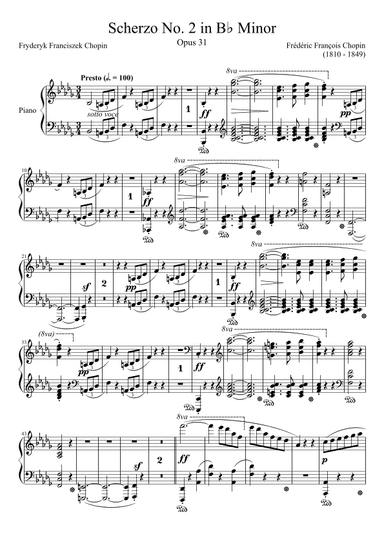 Scherzo No. 2 Opus 31 in Bb Minor (arr. Zachary Corbett)