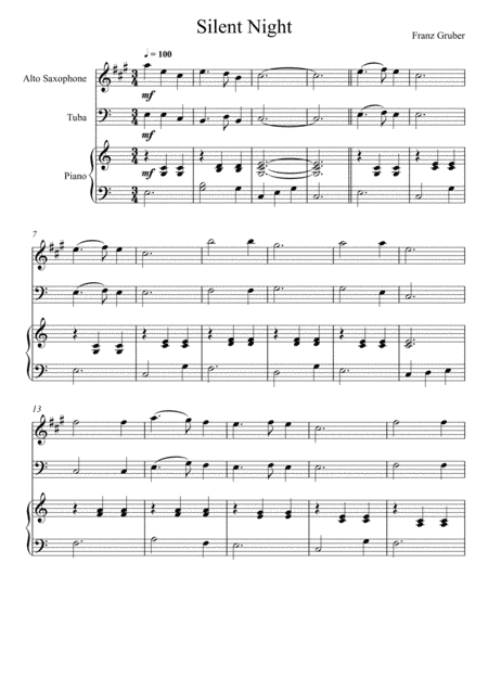 Franz Gruber - Silent Night (Alto Saxophone and Tuba Duet) (arr. André Laitano)