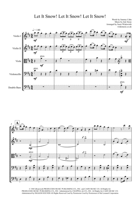 Let It Snow! Let It Snow! Let It Snow! (arr. Susie Winkworth winkmusic.co.uk)