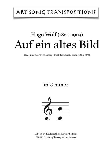 WOLF: Auf ein altes Bild (transposed to C minor) (arr. ArtSongTranspositions.com)