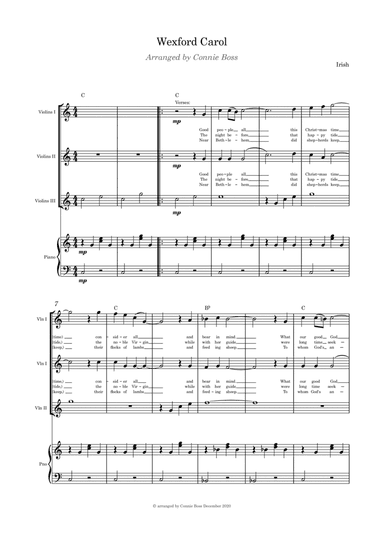 Wexford Carol - violin trio and piano (arr. Connie Boss)