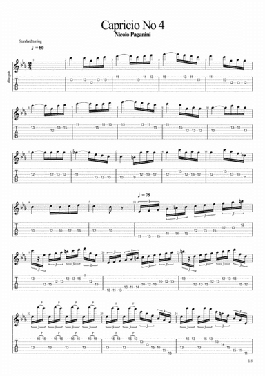 Capricio No 4 Guitar 1 (arr. John Hurford)