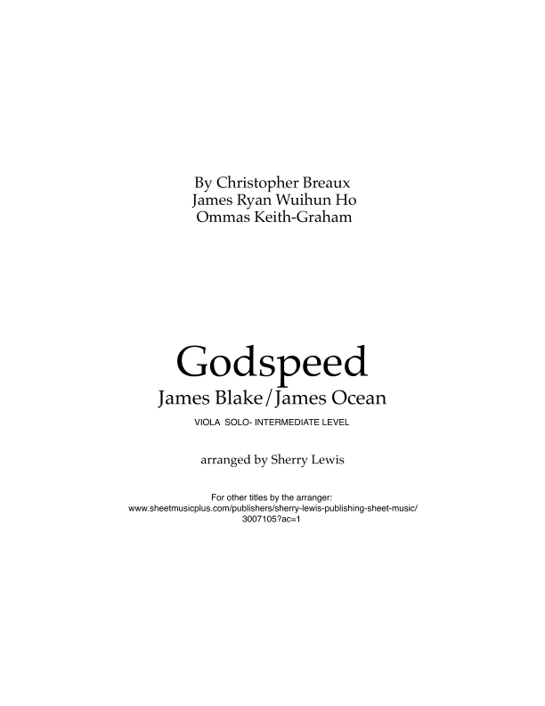 Godspeed (arr. Sherry Lewis)