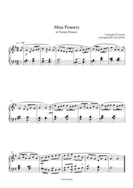 Miss Powers (arr. John McLachlan)