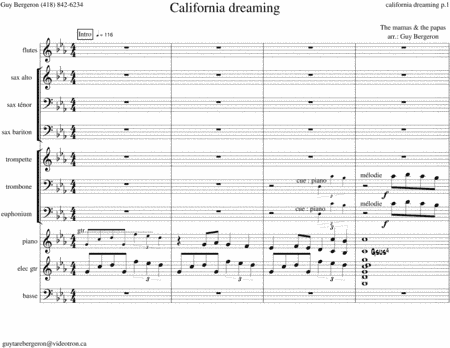 California Dreamin' (arr. Guy Bergeron)