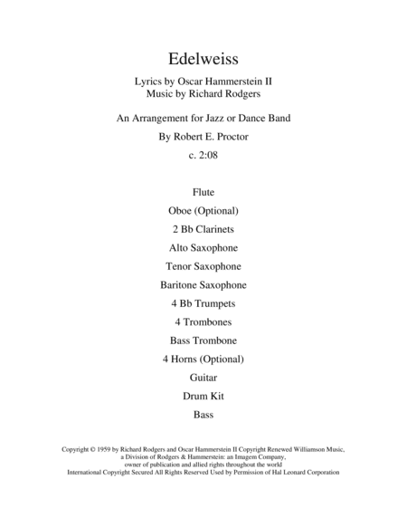Edelweiss (arr. Robert E. Proctor)