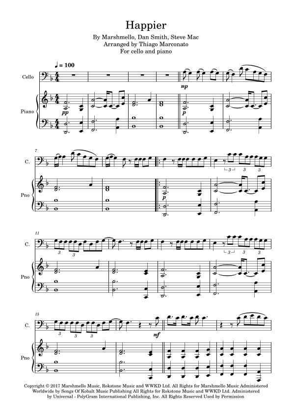 Happier (arr. Thiago Marconato)